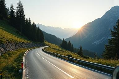 Image representing mountain road and planning tools